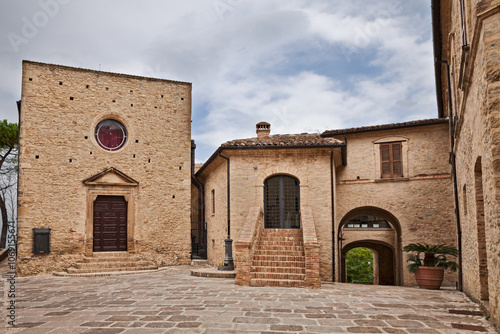 Crecchio, Chieti, Abruzzo, Italy: the ancient church of Santa Maria da Piedi and Palazzo Monaco in the hisoric center of the village photo