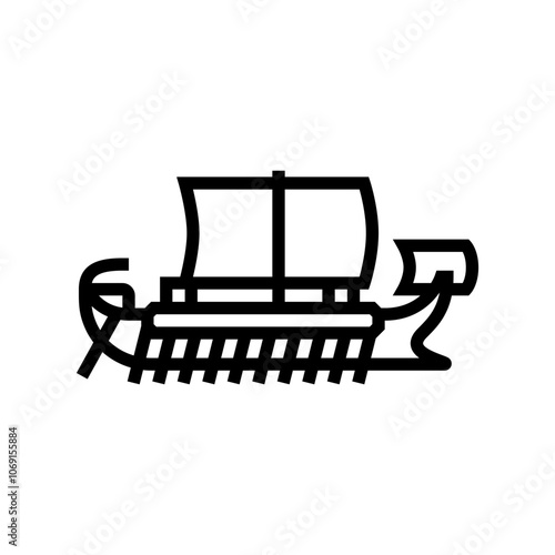knarr ancient ship line icon vector. knarr ancient ship sign. isolated contour symbol black illustration