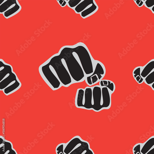 Karate power fist emblem Martial art design. 