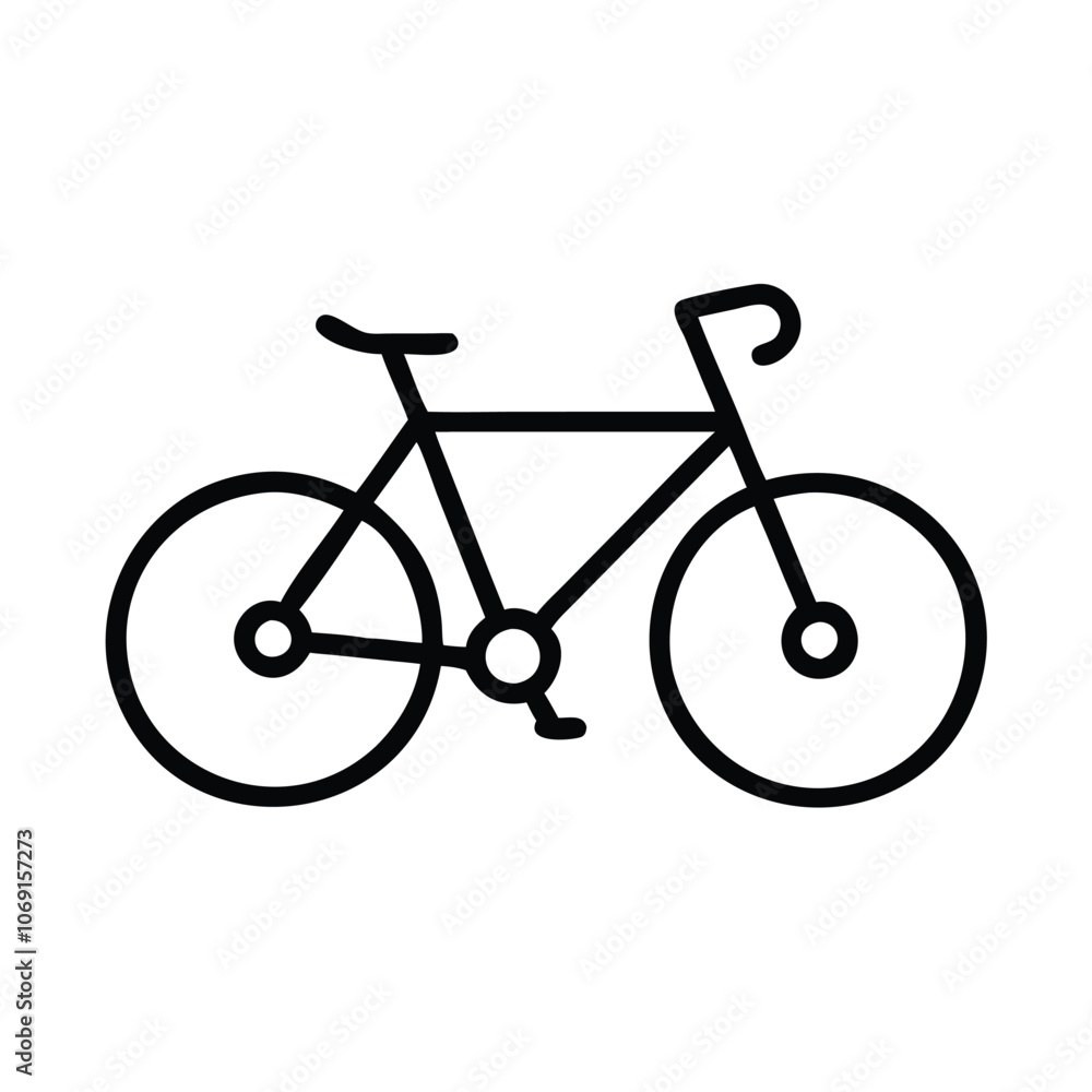 Simple Bicycle Outline Icon, Minimalist black outline icon of a bicycle, representing cycling, transportation, and outdoor activities, suitable for fitness and travel themes.
Simple Bicycle Outline Icon, Minimalist black outline icon of a bicycle, representing cycling, transportation, and outdoor activities, suitable for fitness and travel themes.