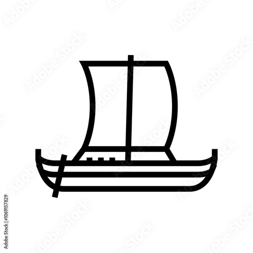 carrack ancient ship line icon vector. carrack ancient ship sign. isolated contour symbol black illustration