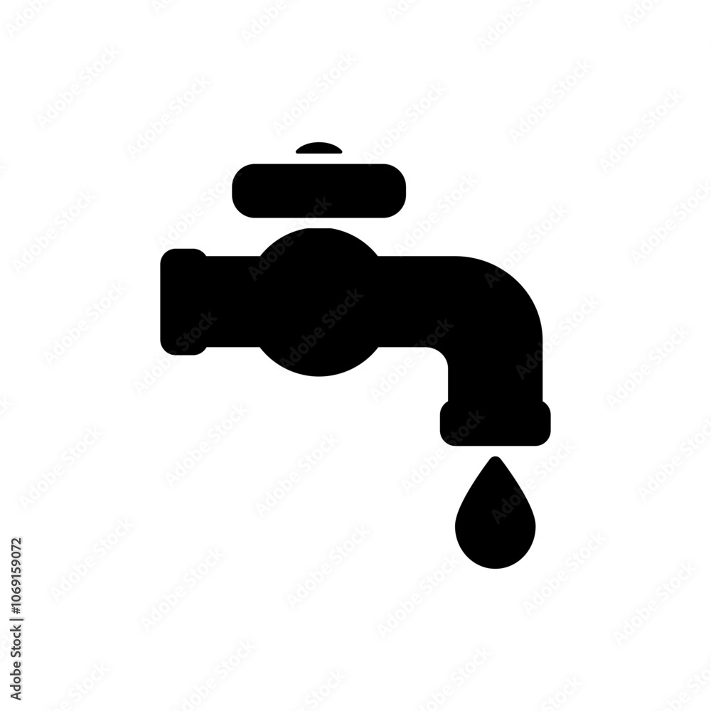 Water tap simple icon. Flat design. White background Water tap simple icon. Flat design. White background