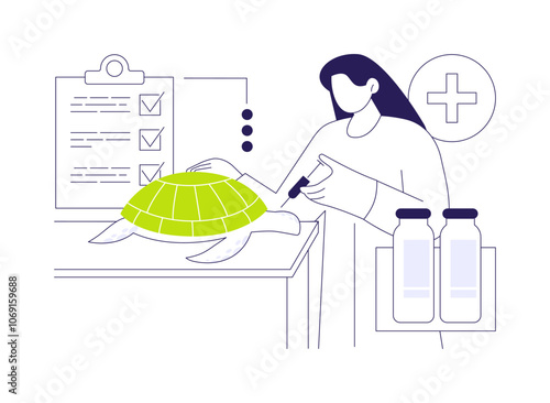 Lead marine conservation project abstract concept vector illustration.