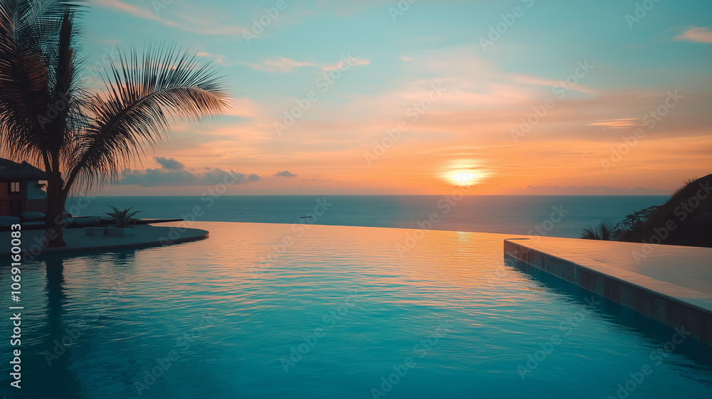 A stunning infinity pool at a luxury resort A stunning infinity pool at a luxury resort