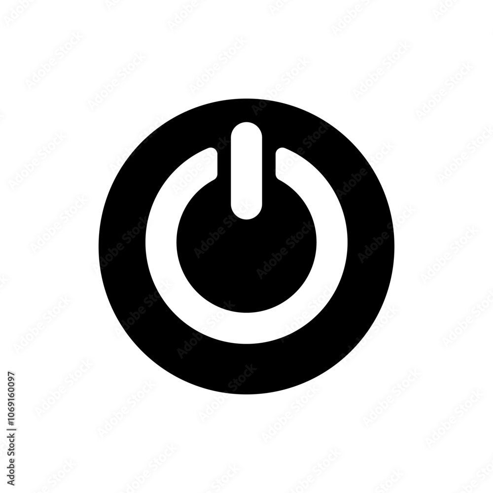 Shut down simple icon vector. Flat design. White background Shut down simple icon vector. Flat design. White background