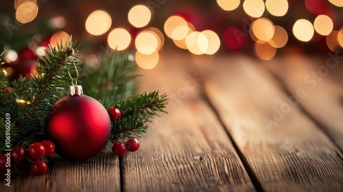 Elegant Christmas Ornament with Bokeh Background