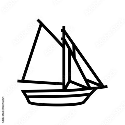 sloop ancient ship line icon vector. sloop ancient ship sign. isolated contour symbol black illustration