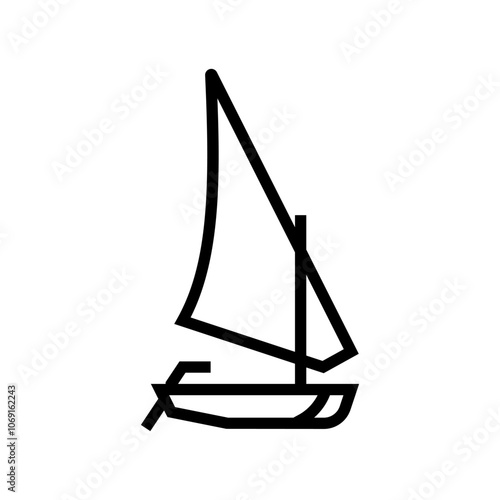 felucca ancient ship line icon vector. felucca ancient ship sign. isolated contour symbol black illustration