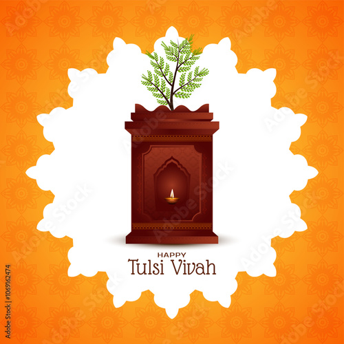 Happy Tulsi Vivah traditional Indian festival background