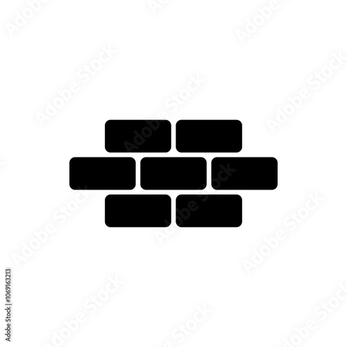 Bricks, wall simple icon. Flat design. White background