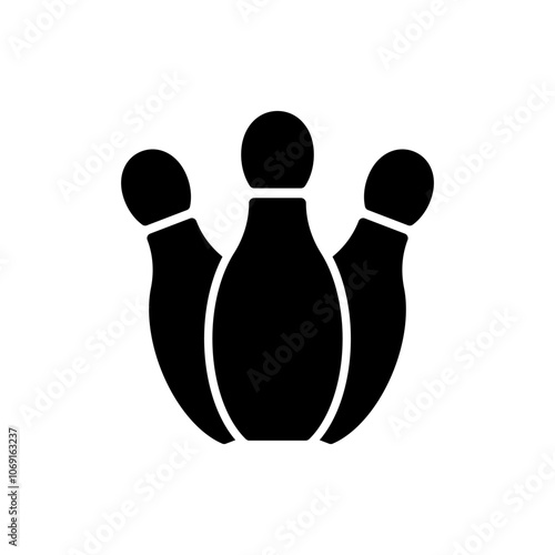 Bowling skittle simple icon. Flat design. White background