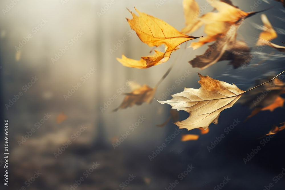 Golden autumn leaves gracefully swirl in the unseen wind of a peaceful forest, capturing the essence of change, nostalgia, and the passage of time. Golden autumn leaves gracefully swirl in the unseen wind of a peaceful forest, capturing the essence of change, nostalgia, and the passage of time.