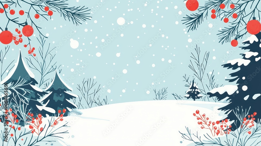 Winter New Year Banner Template Design Winter New Year Banner Template Design