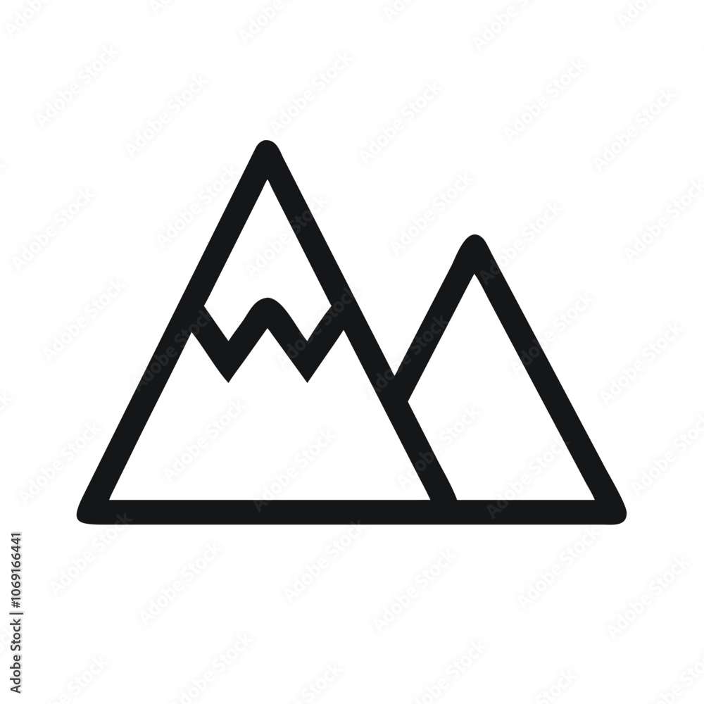 Mountain Outline Icon for Adventure and Outdoors, Minimalist black outline of a mountain range, representing nature, exploration, and adventure, ideal for outdoor, travel, and hiking themes.
Mountain Outline Icon for Adventure and Outdoors, Minimalist black outline of a mountain range, representing nature, exploration, and adventure, ideal for outdoor, travel, and hiking themes.