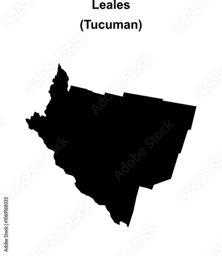 Leales department (Tucuman) blank outline map