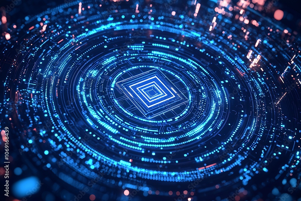 High-Tech Digital Circuit Visualization in Blue and Pink Tones : Generative AI High-Tech Digital Circuit Visualization in Blue and Pink Tones : Generative AI