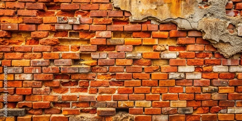 Weathered Brick Wall Texture, Orange Brick, Brickwork, Masonry