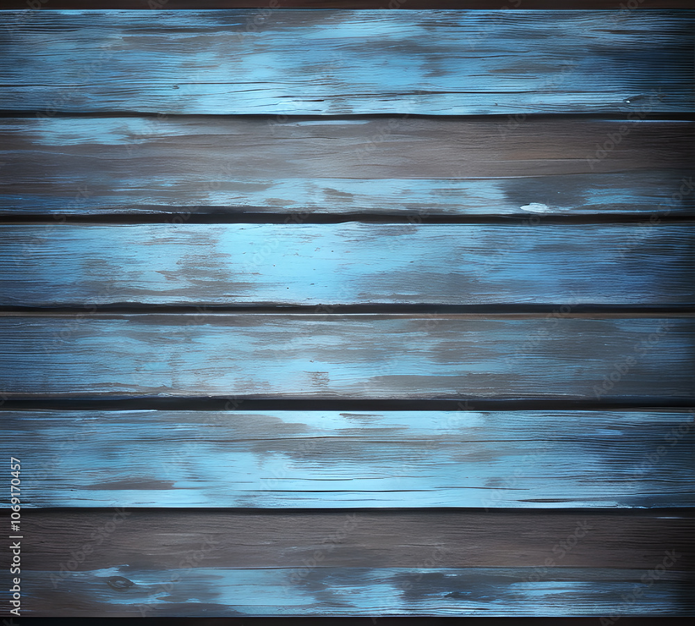 Texture of wooden board painted in low color.painted light blue rustic background, paint peeling.generative ai Texture of wooden board painted in low color.painted light blue rustic background, paint peeling.generative ai