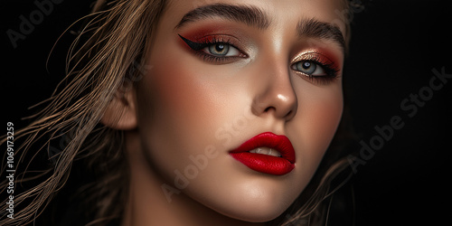 Wallpaper Mural Attraktive junge Mode-Influencerin mit professionellem Make-up. Ideale Fotografie für Werbekampagnen in den Bereichen Beauty, Fashion und Kosmetik. Mit Fokus auf natürlich wirkendes Gesichts Make-up Torontodigital.ca