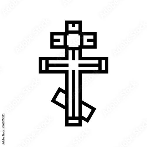 cross byzantine line icon vector. cross byzantine sign. isolated contour symbol black illustration