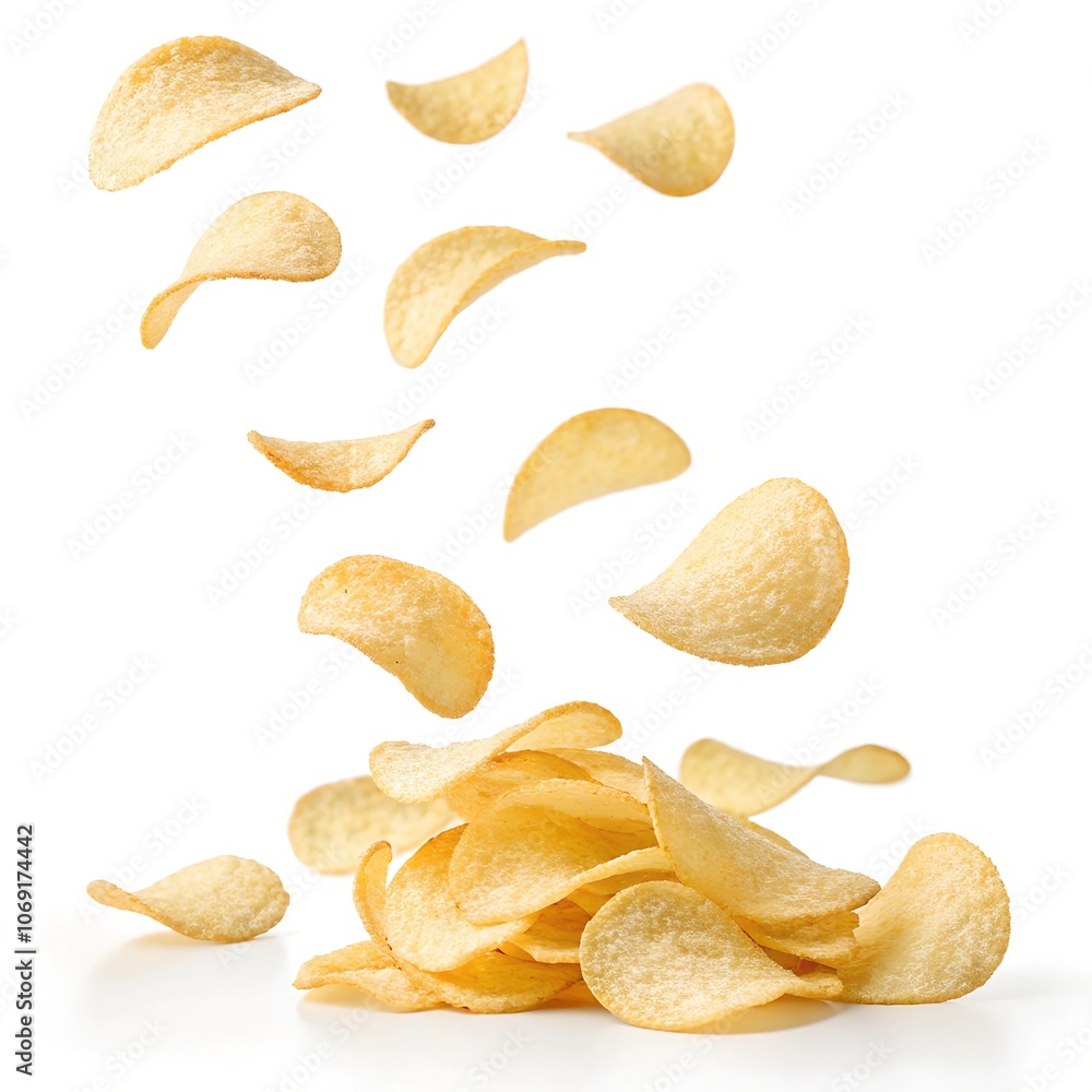 potato chips isolated on white potato chips isolated on white
