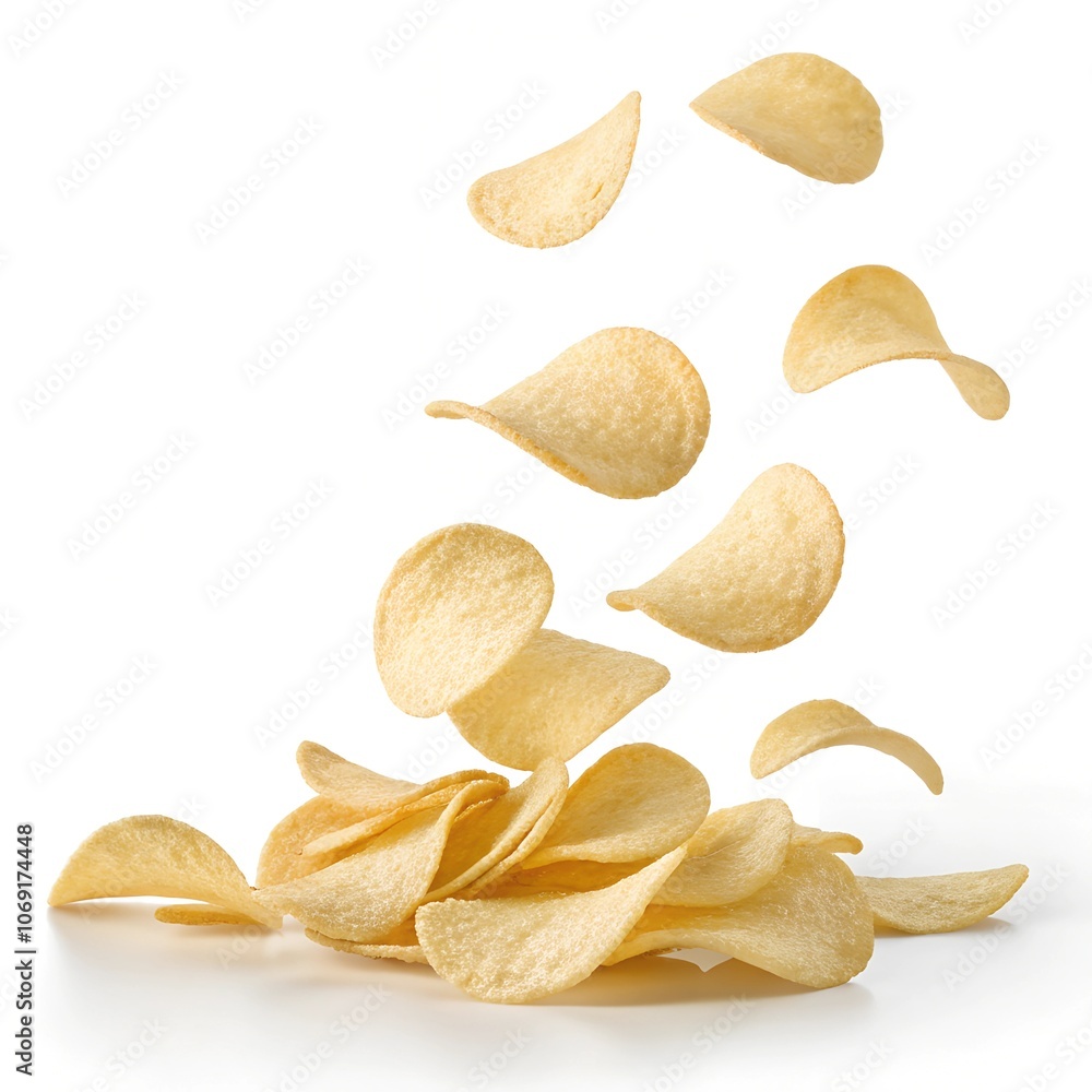 potato chips isolated on white potato chips isolated on white