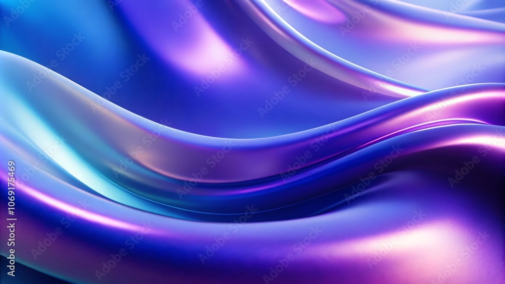 A vibrant and smooth abstract wave background with a holographic effect. The background is made up of purple and blue colors that flow into one another, creating a sense of movement and energy. The im A vibrant and smooth abstract wave background with a holographic effect. The background is made up of purple and blue colors that flow into one another, creating a sense of movement and energy. The im
