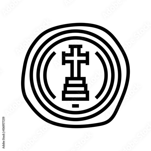 gold coin byzantine line icon vector. gold coin byzantine sign. isolated contour symbol black illustration