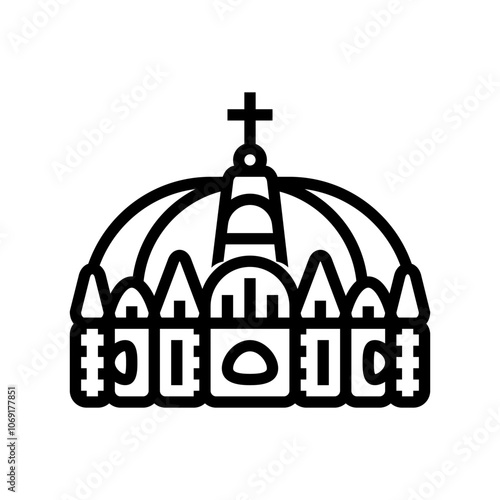 crown emperor byzantine line icon vector. crown emperor byzantine sign. isolated contour symbol black illustration