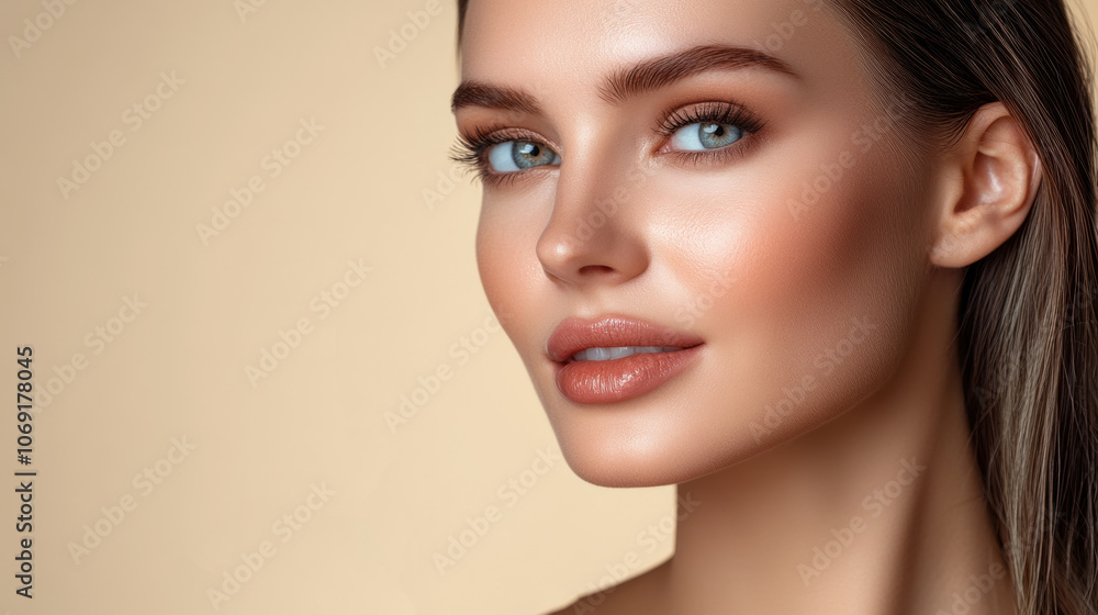 Woman Natural Beauty Makeup Portrait, Fashion Woman Natural Beauty Makeup Portrait, Fashion