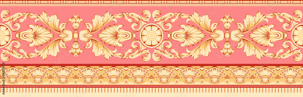 seamless beautiful wallpaper cards border design floral leaf vintage ornament Victorian geometric ethnic print paisley