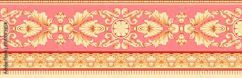 Obraz na płótnie seamless beautiful wallpaper cards border design floral leaf vintage ornament Victorian geometric ethnic print paisley w salonie