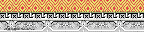 Obraz na płótnie seamless beautiful wallpaper cards border design floral leaf vintage ornament Victorian geometric ethnic print paisley w salonie