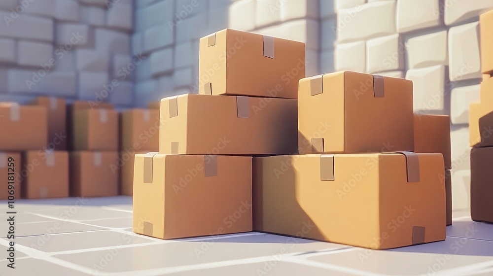 Brown cardboard boxes stacked neatly on a white surface ideal for shipping and storage solutions Brown cardboard boxes stacked neatly on a white surface ideal for shipping and storage solutions
