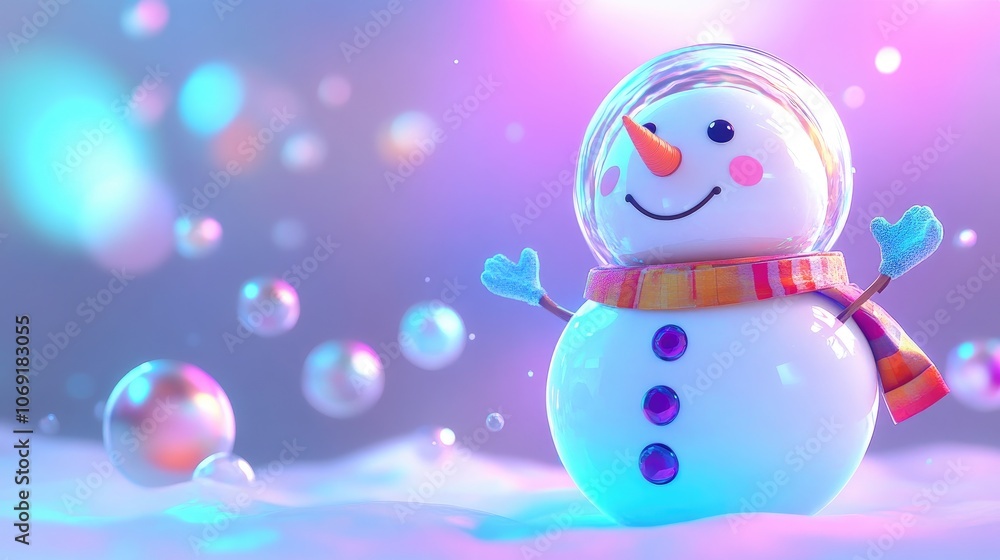 Snowman wearing a protective suit during an epidemic symbolizing resilience and creativity in challenging times Snowman wearing a protective suit during an epidemic symbolizing resilience and creativity in challenging times