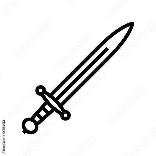 sword byzantine line icon vector. sword byzantine sign. isolated contour symbol black illustration