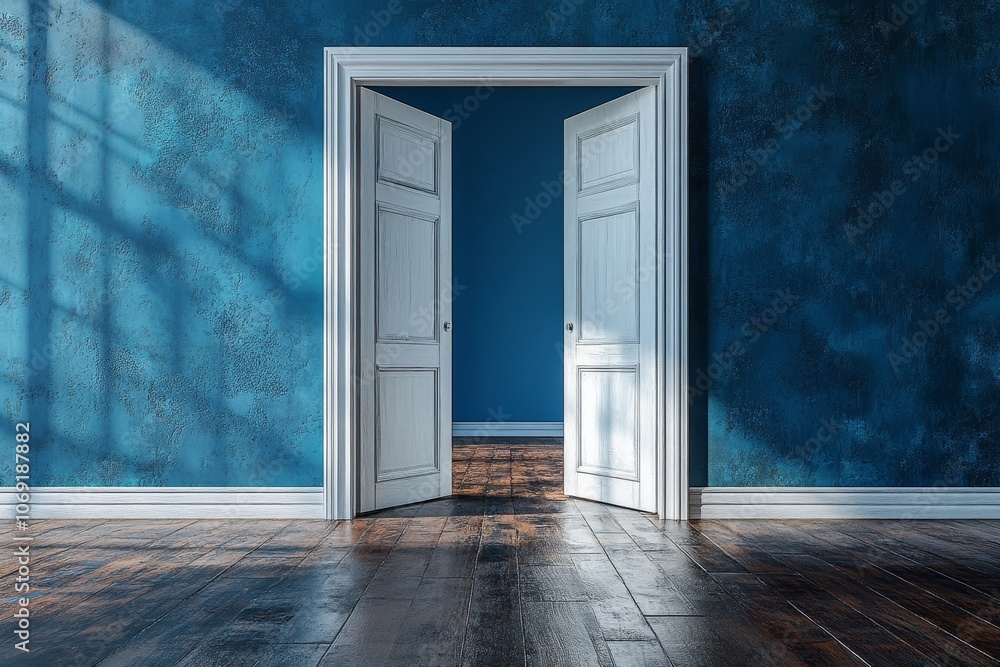 Open Doorway to a Blue Room - Interior Design Open Doorway to a Blue Room - Interior Design