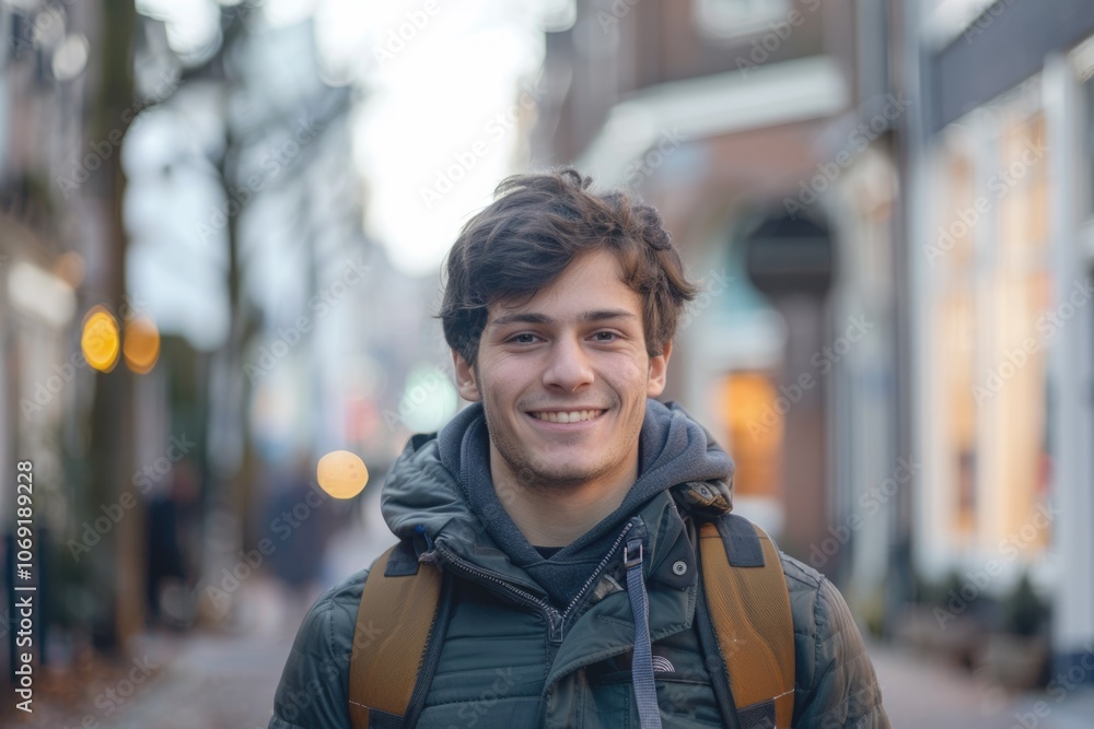 Young man smiling Young man smiling confident standing at street Young man smiling Young man smiling confident standing at street