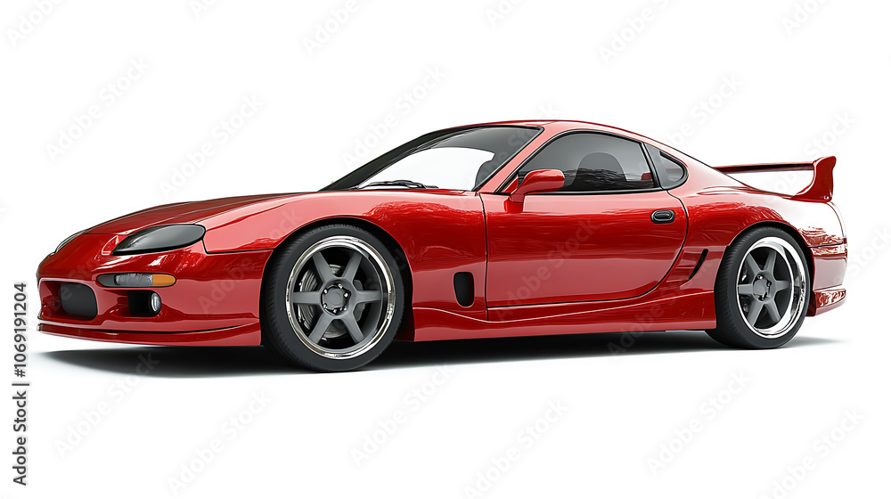 Generic red sport unbranded car isolated on a white background Generic red sport unbranded car isolated on a white background