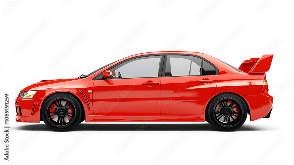 Generic red sport unbranded car isolated on a white background Generic red sport unbranded car isolated on a white background