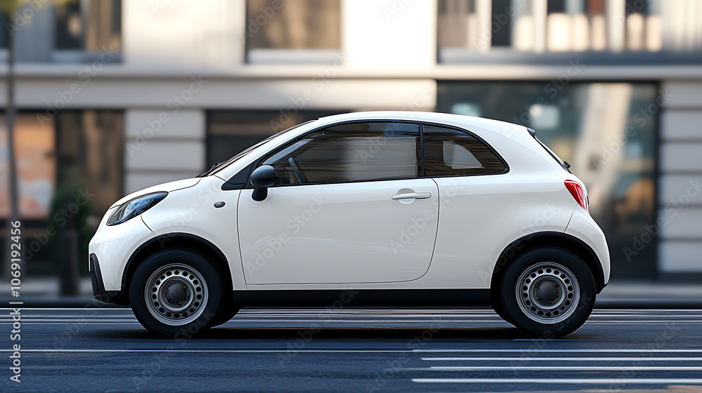 Big generic unbranded city car, mockup Big generic unbranded city car, mockup