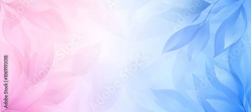 Soft Pastel Floral Background, Pink And Blue Gradient, Delicate Leaf Pattern, Elegant, Dreamy