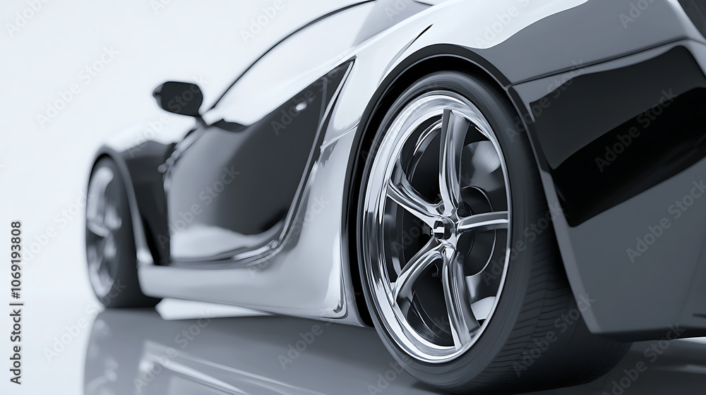 Close up of a generic and brandless modern car Close up of a generic and brandless modern car