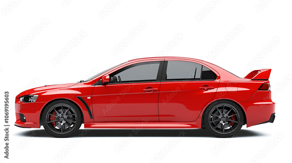 Generic red sport unbranded car isolated on a white background Generic red sport unbranded car isolated on a white background