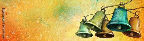 Celebrate the joy of christmas with vibrant bells and festive colors