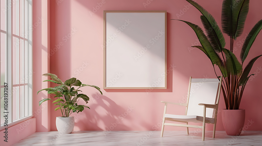 Mockup of a frame in an empty room Mockup of a frame in an empty room