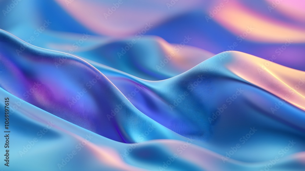 Fototapeta premium Blue gradient defocused abstract photo with smooth lines and a Pantone color background. The image creates a serene and sophisticated atmosphere through its smooth gradient and soft focus effect.