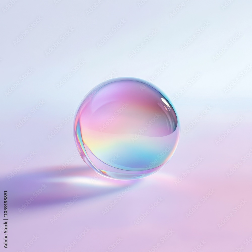 Colorful glass sphere reflecting light and gradient Colorful glass sphere reflecting light and gradient