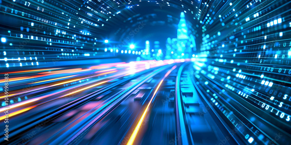 A background of digital data streams with speed lines, representing the high-speed nature A background of digital data streams with speed lines, representing the high-speed nature