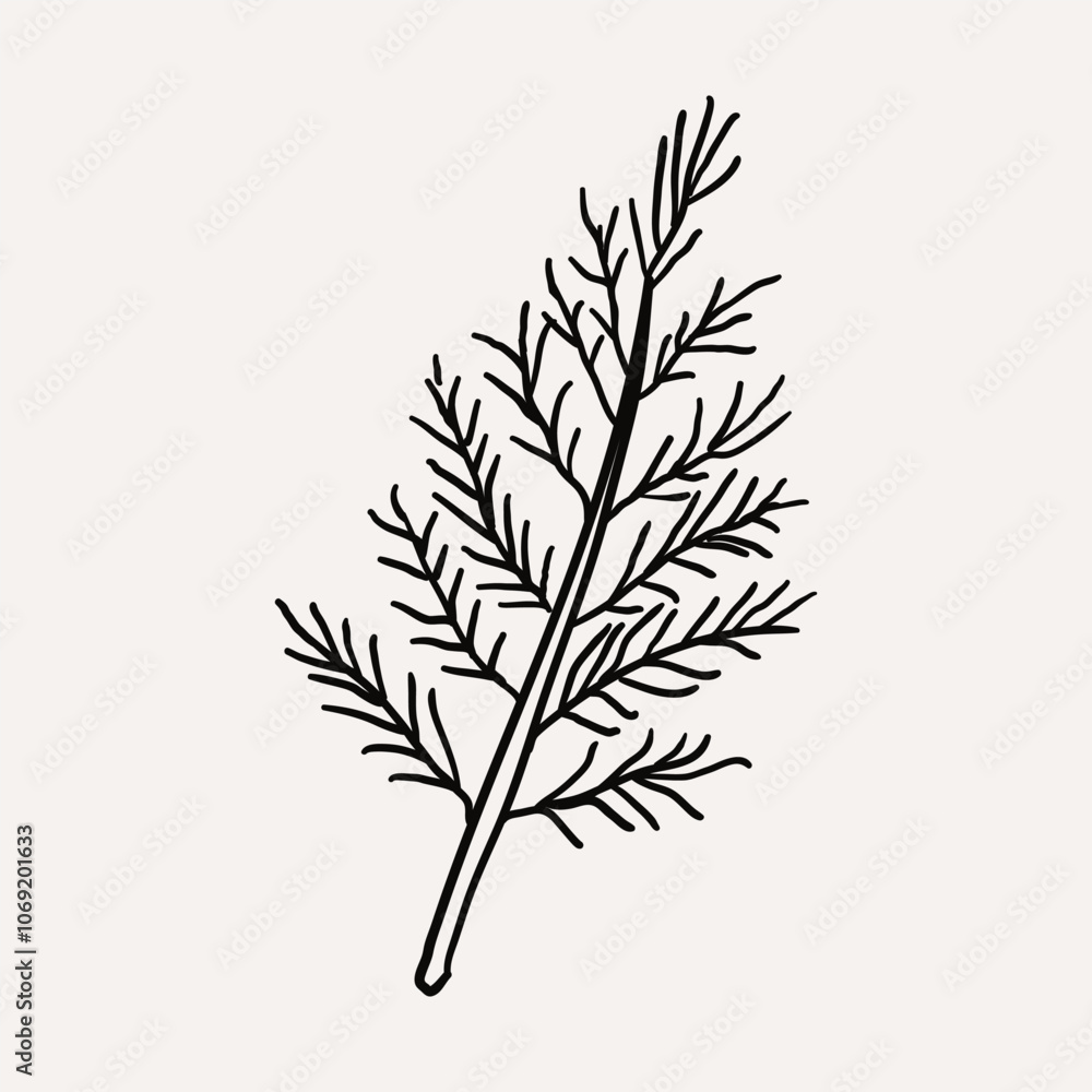Fototapeta premium Christmas Tree 3. Christmas hand drawn whimsical line art icons 2